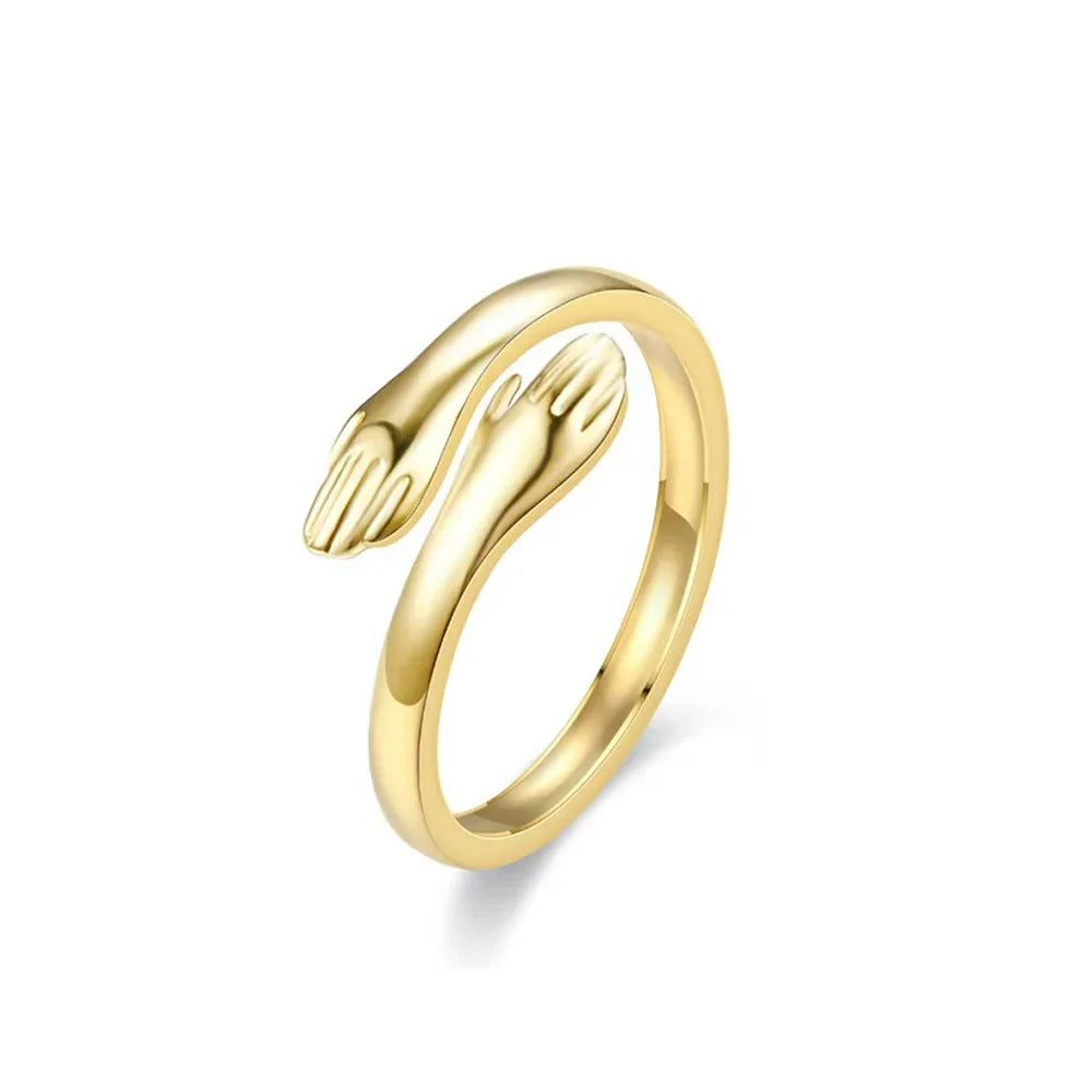 AAA Zircon Simple Geometric Ring Elegant Women's Daily Work Opening Adjustable Rings for Women Bridal Engagement Jewelry Gift