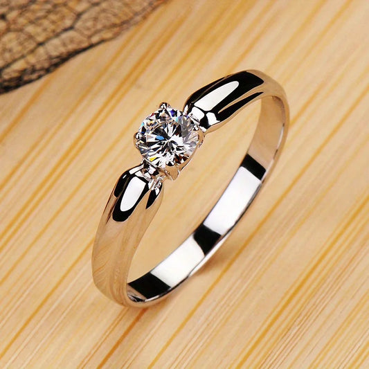 Ring - Classic Four-Claw Design, Exquisite Daily Wear Accessory, Perfect for Banquet, Party, Holiday, Birthday, Wedding