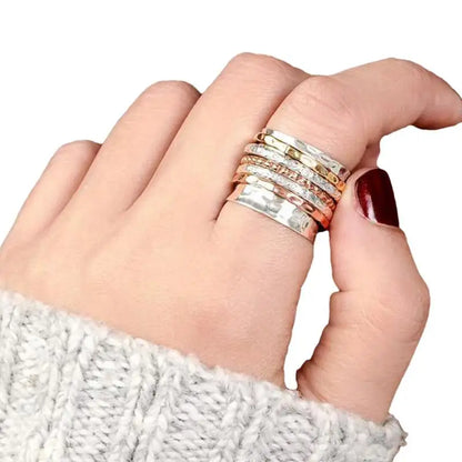 Rotating Ring Spinner Ring For Women Anxiety Reliefs Ring Band Daughter Ring From Mom Adjustable Ring For Women Or Girls