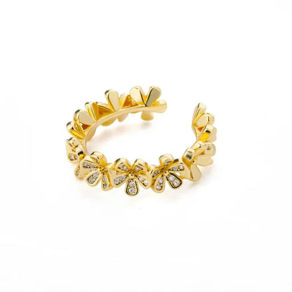 AAA Zircon Simple Geometric Ring Elegant Women's Daily Work Opening Adjustable Rings for Women Bridal Engagement Jewelry Gift