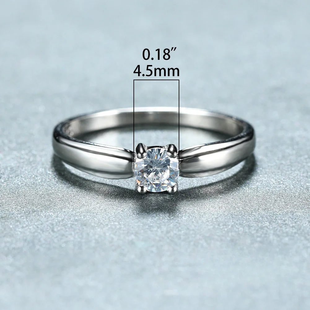 Ring - Classic Four-Claw Design, Exquisite Daily Wear Accessory, Perfect for Banquet, Party, Holiday, Birthday, Wedding