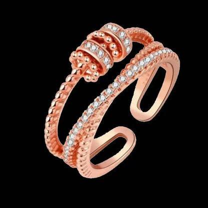 AAA Zircon Simple Geometric Ring Elegant Women's Daily Work Opening Adjustable Rings for Women Bridal Engagement Jewelry Gift