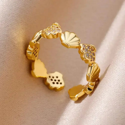 AAA Zircon Simple Geometric Ring Elegant Women's Daily Work Opening Adjustable Rings for Women Bridal Engagement Jewelry Gift